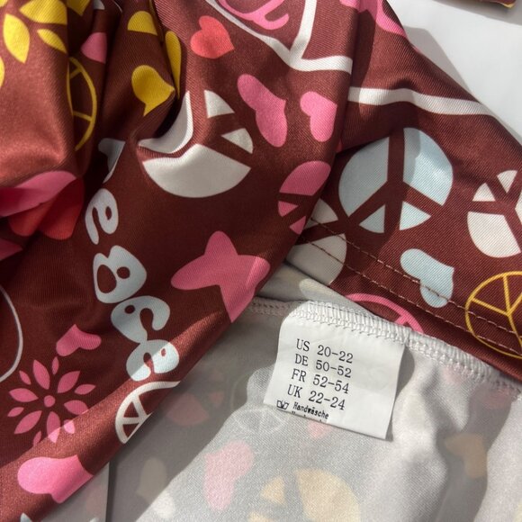 Hippie Boho Peace 70s Deluxe Costume Set Halloween Cosplay Set Plus Size XXL-3XL - Picture 10 of 13